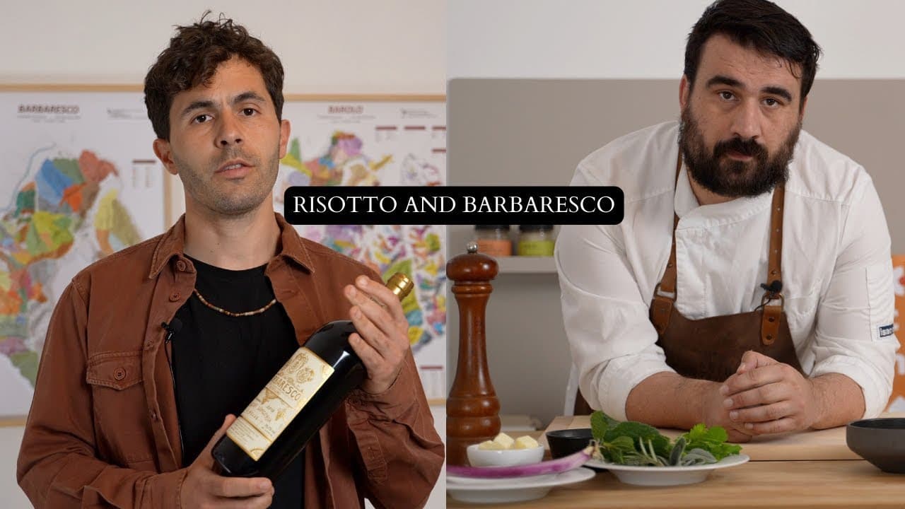 Barbaresco wine and Risotto alle Erbe