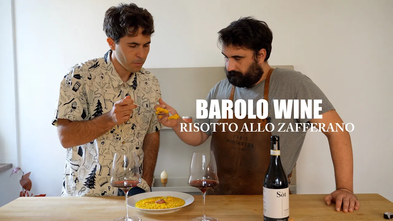 Sommelier and Chef from Italy pair Barolo wine with Risotto allo Zafferano